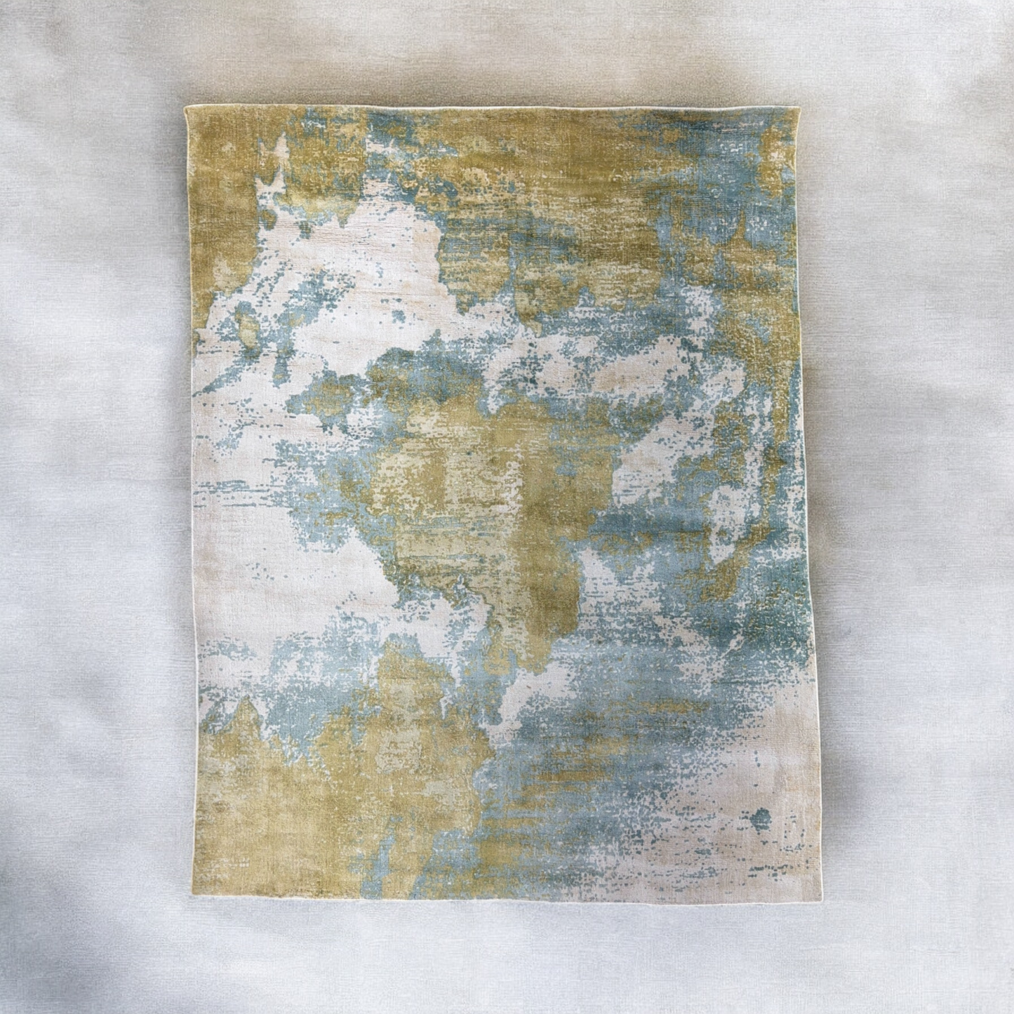 Aegean Dreams Abstract Hand-Knotted Bamboo Silk Carpet