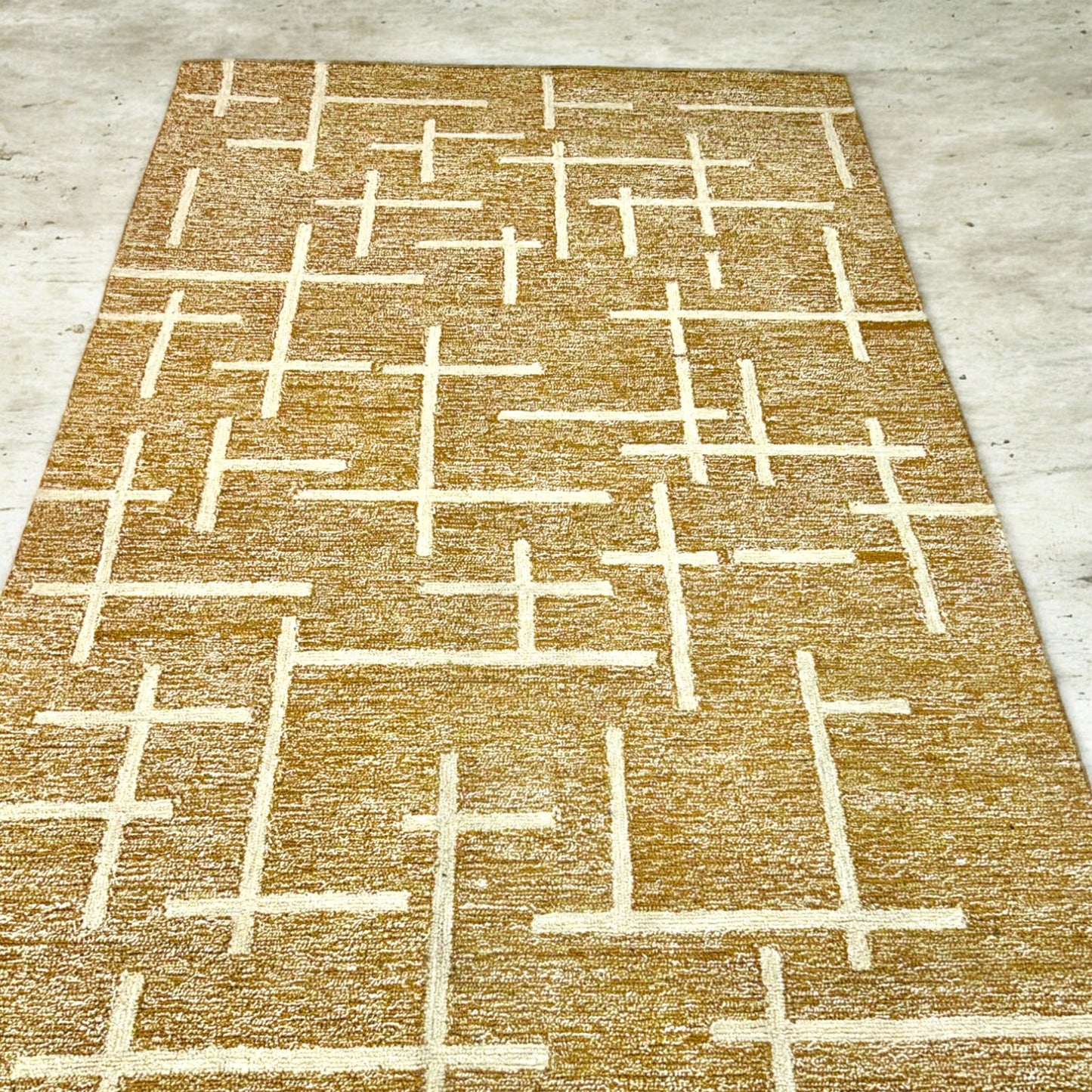 Urban Grid Hand-Tufted Jute Wool Carpet