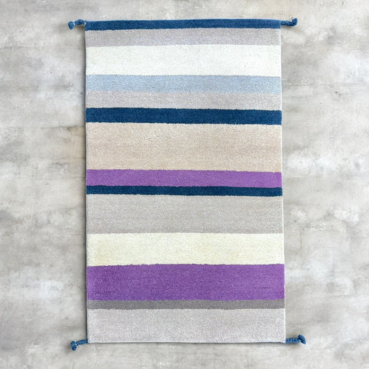 Vibrant Stripes Hand-Tufted Argentina Wool Carpet