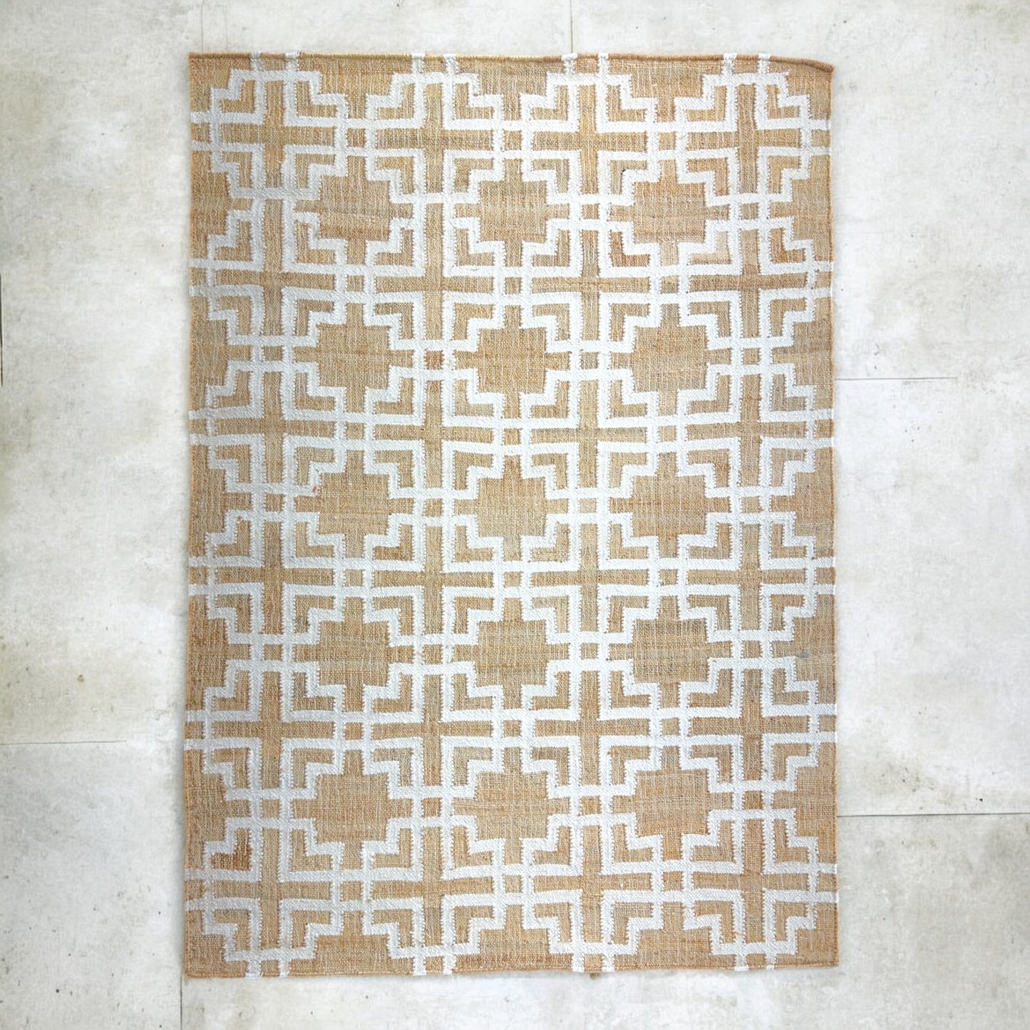 Geometric Harmony Kilim Jute Durrie