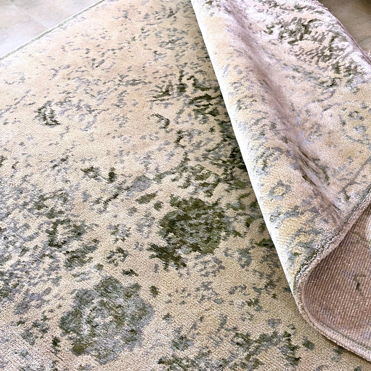 Vintage Elegance Persian Bamboo Silk Carpet