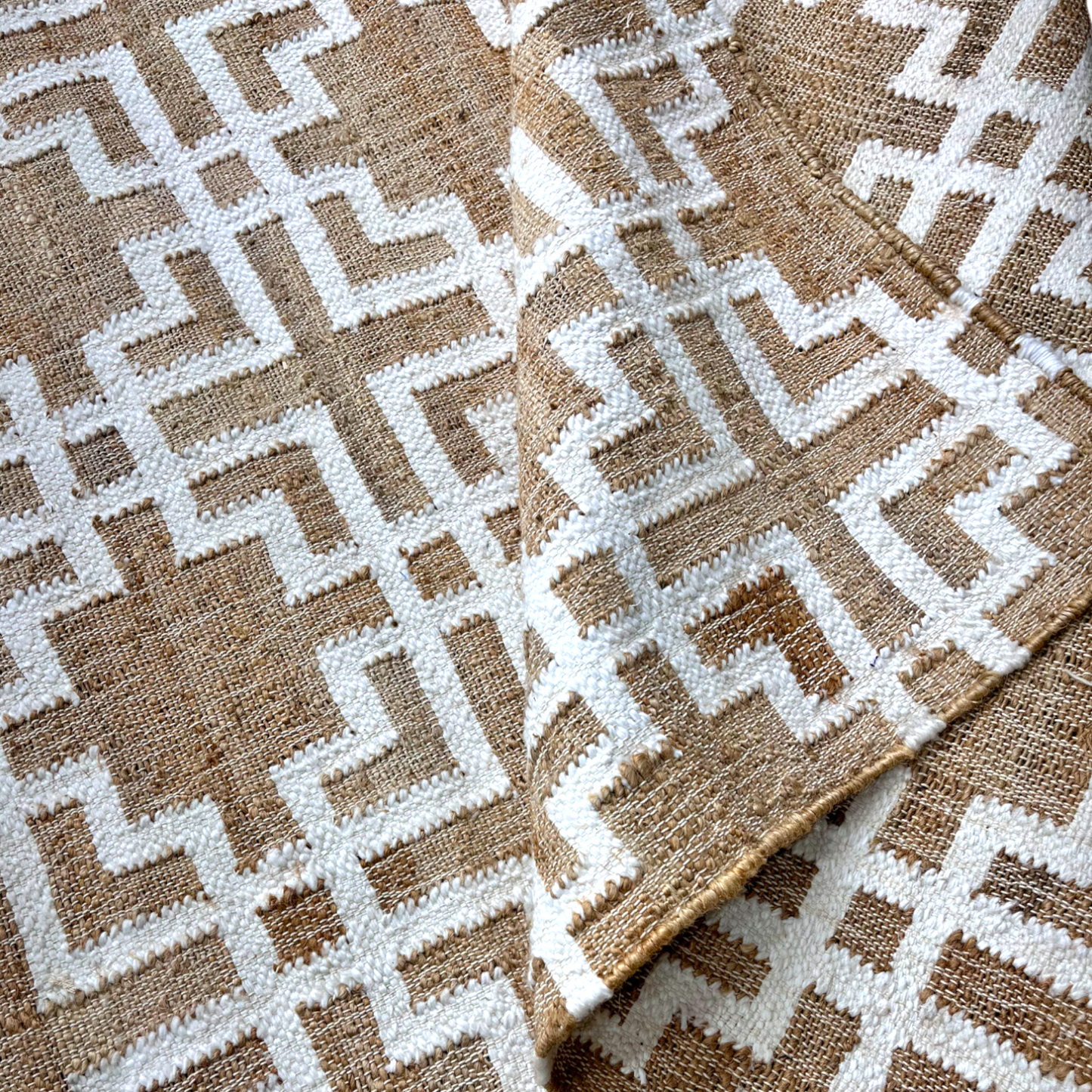 Geometric Harmony Kilim Jute Durrie