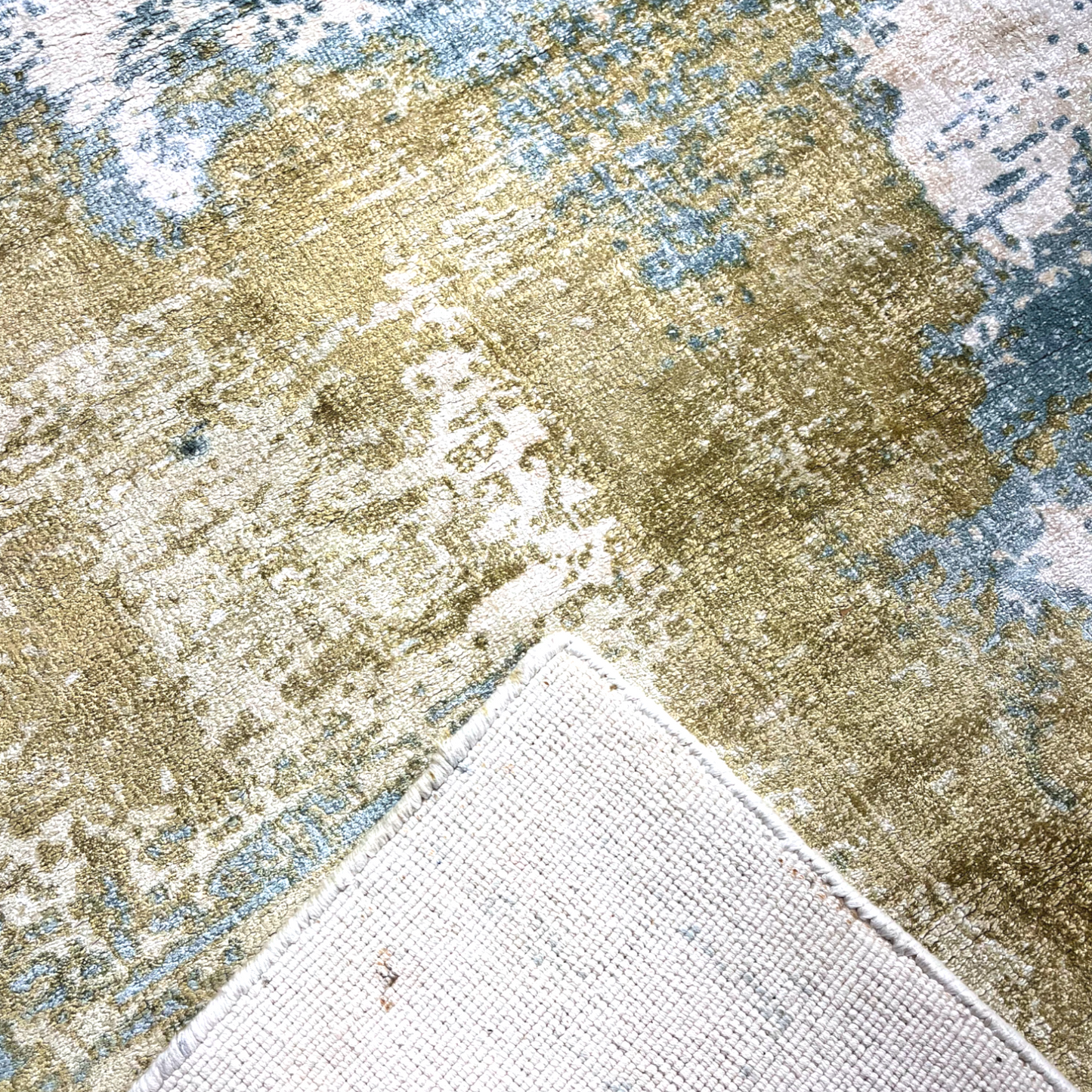 Aegean Dreams Abstract Hand-Knotted Bamboo Silk Carpet