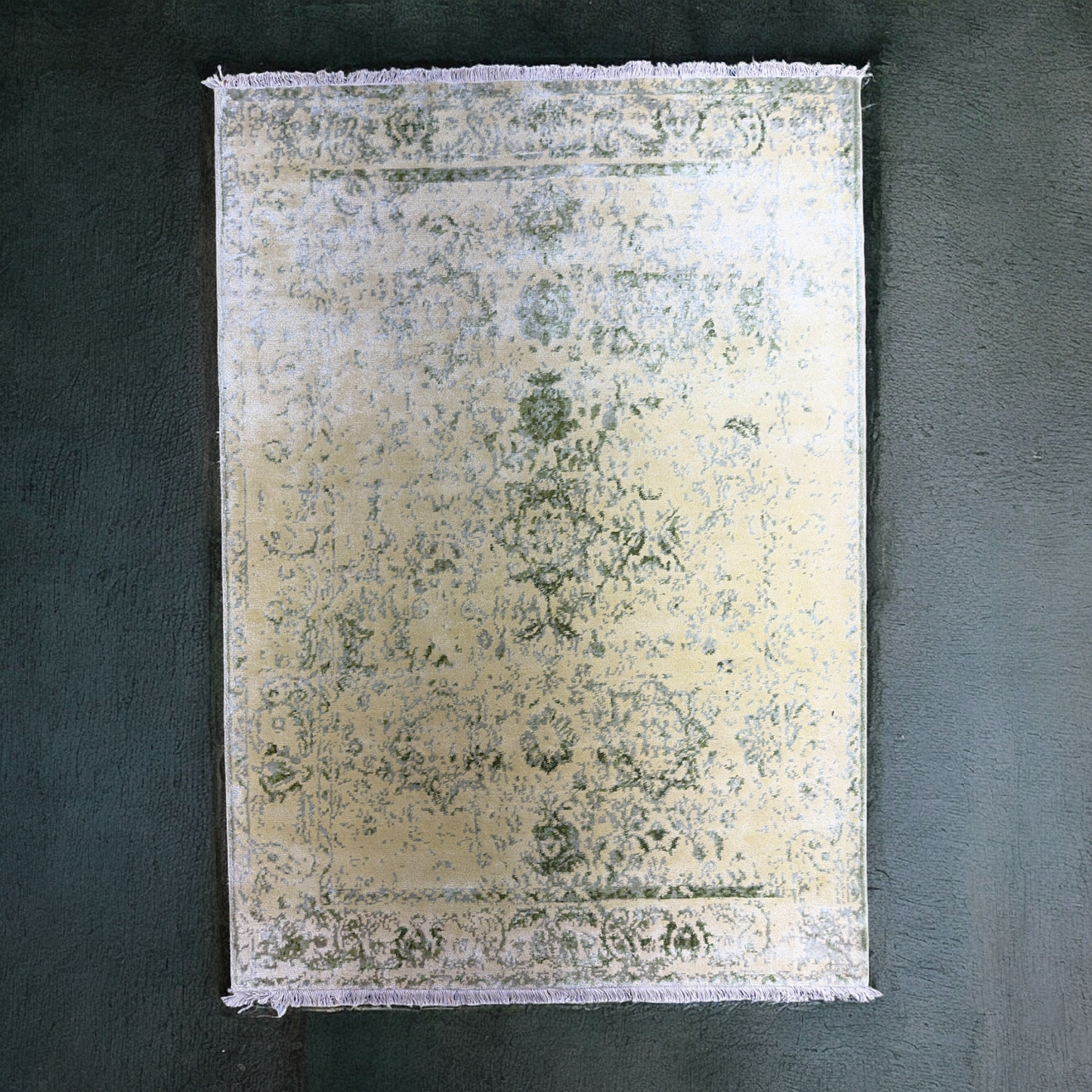 Vintage Elegance Persian Bamboo Silk Carpet