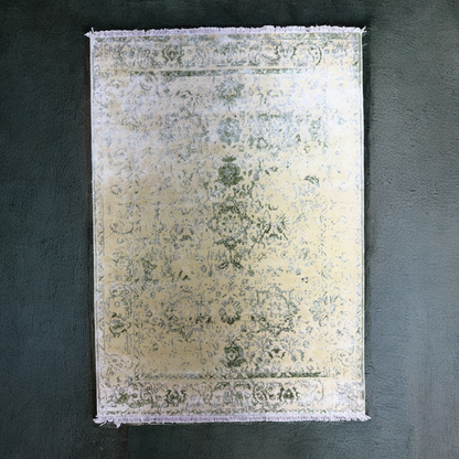 Vintage Elegance Persian Bamboo Silk Carpet