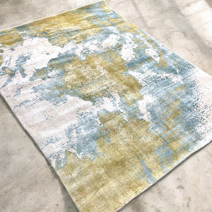 Aegean Dreams Abstract Hand-Knotted Bamboo Silk Carpet